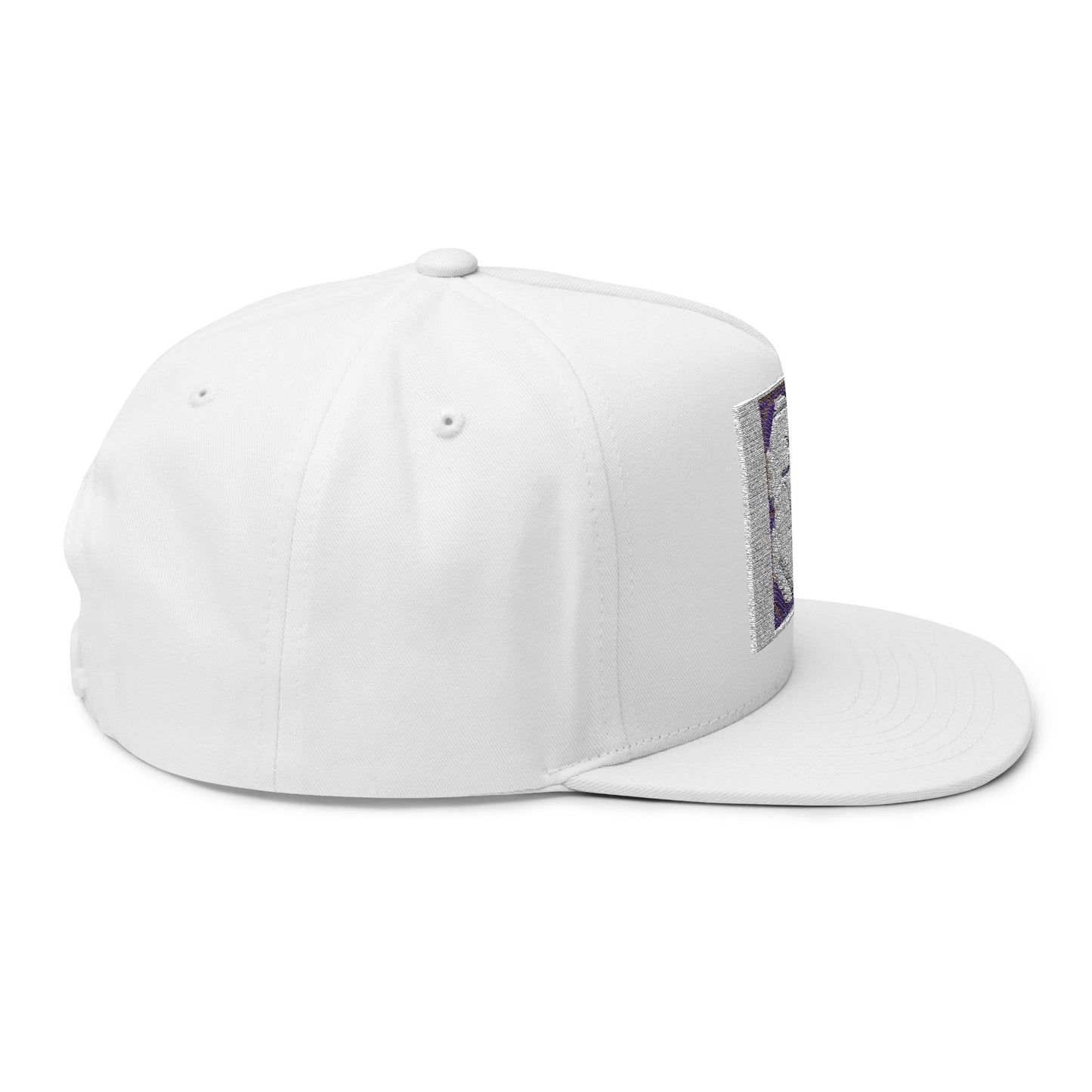 Embroidered Flat Bill Cap — Vintage Crest Patch Snapback