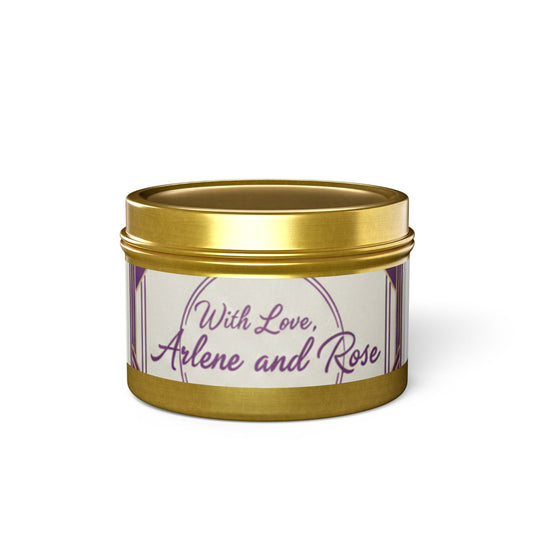 Personalized Tin Candle — "With Love, Arlene and Rose" Scented Gift