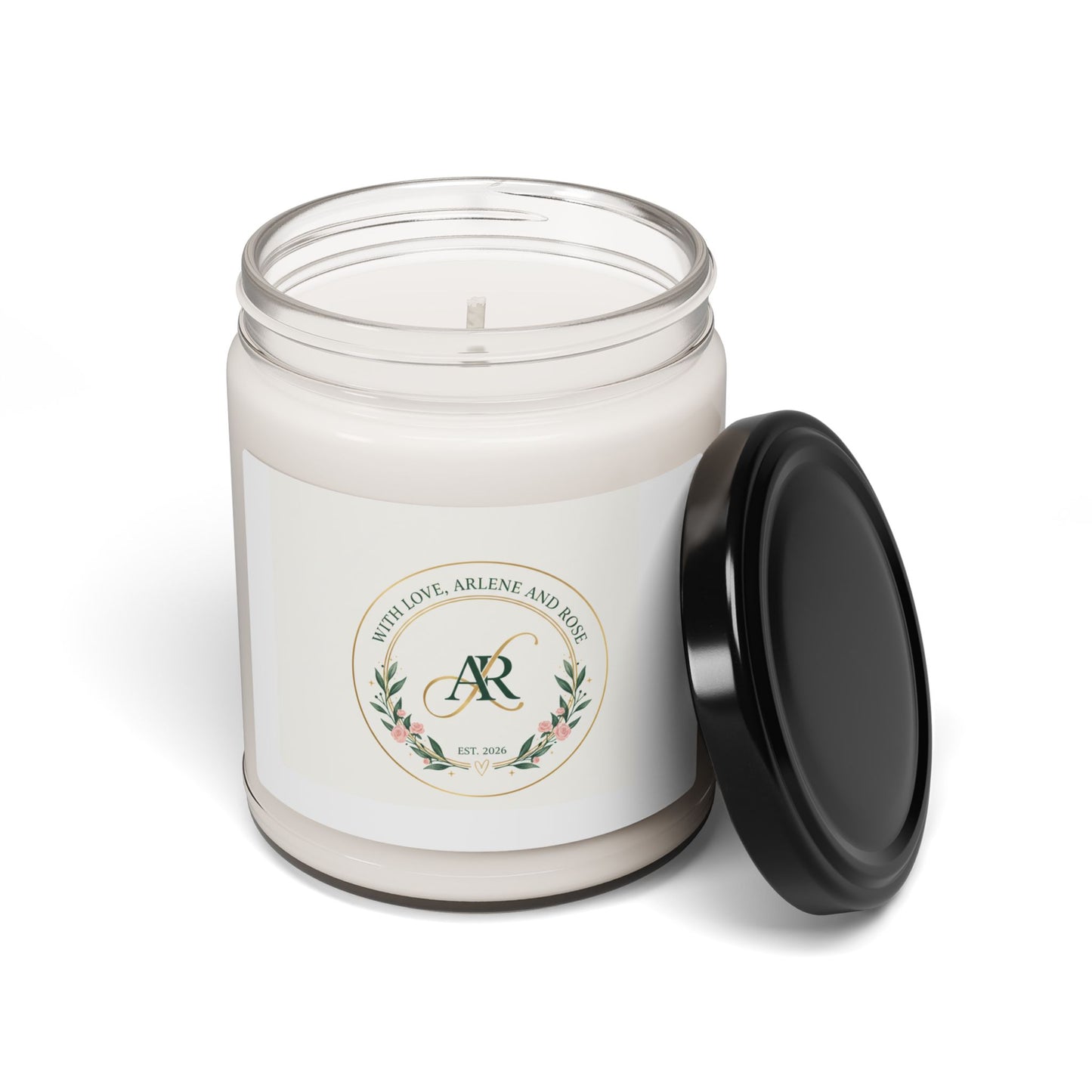 Soy Candle — Floral Monogram Scented Jar (9 oz)