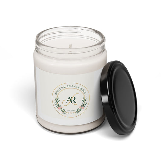 Soy Candle — Floral Monogram Scented Jar (9 oz)