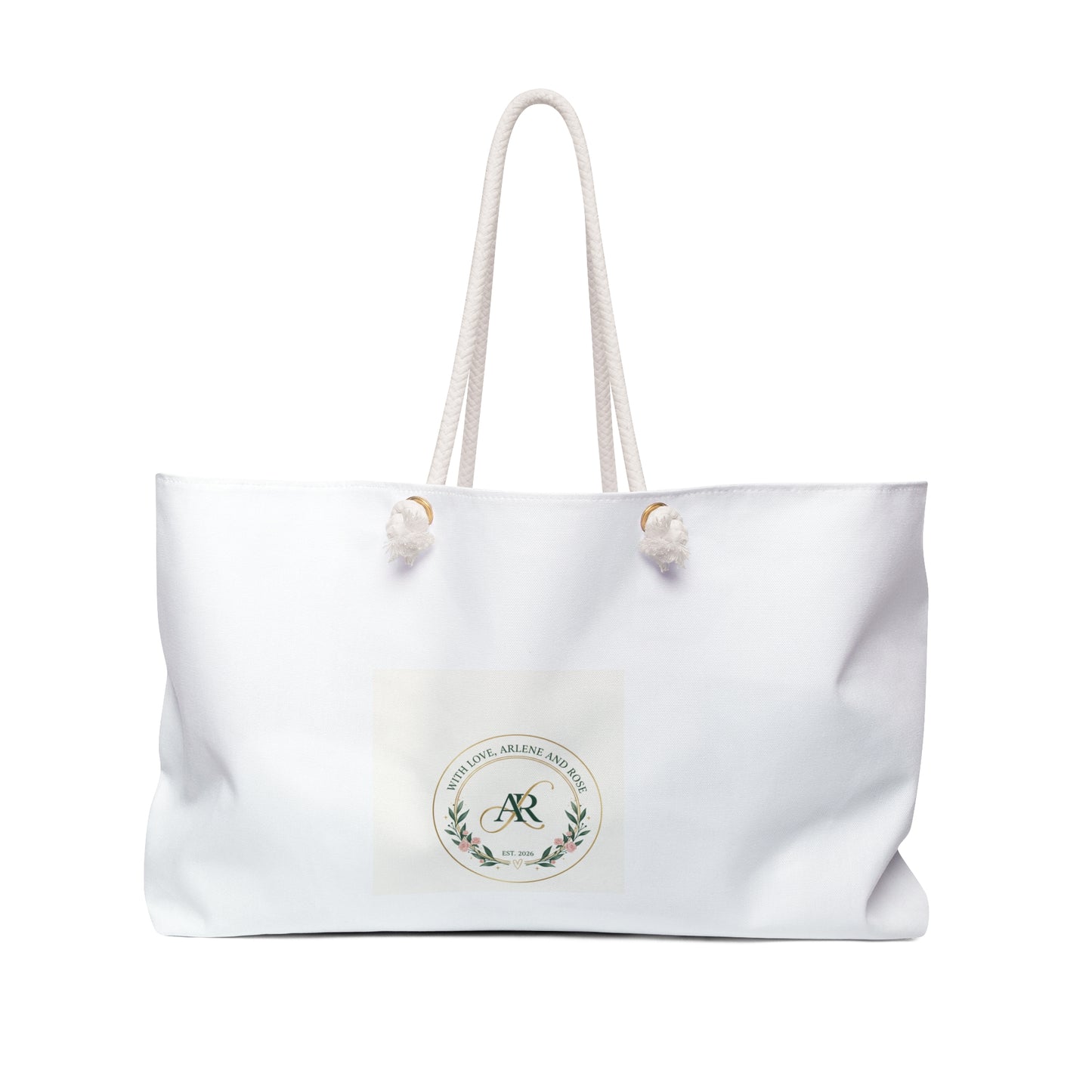 Monogram Floral Weekender Bag — Personalized Initial AR Travel Tote