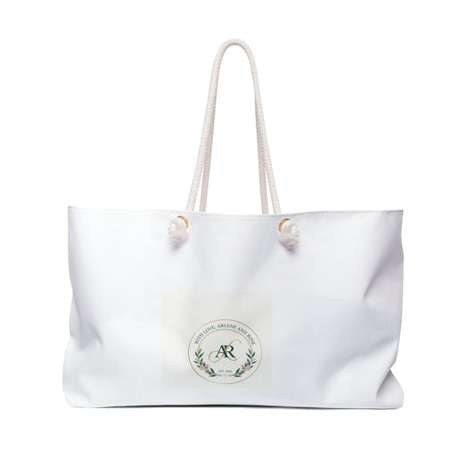 Monogram Floral Weekender Bag — Personalized Initial AR Travel Tote