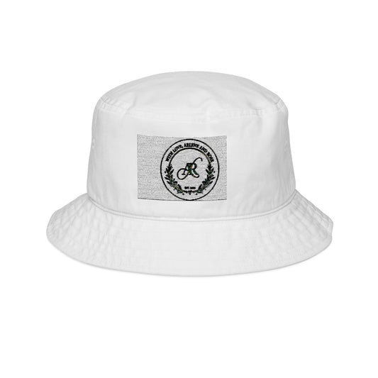 Embroidered Compass Bucket Hat — Minimal Logo Outdoor Sun Hat