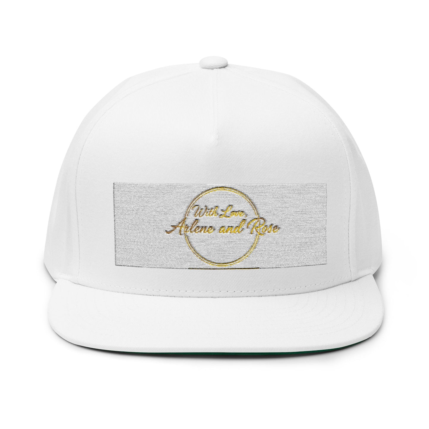 Embroidered Gold Seal Flat Bill Cap