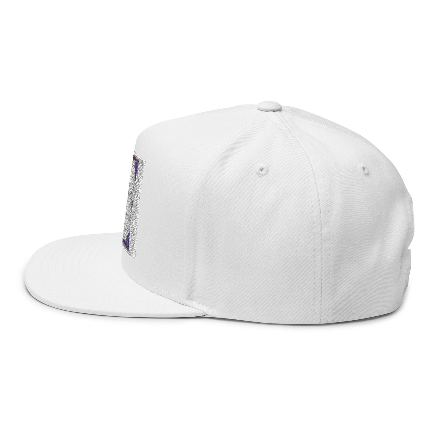 Embroidered Flat Bill Cap — Vintage Crest Patch Snapback