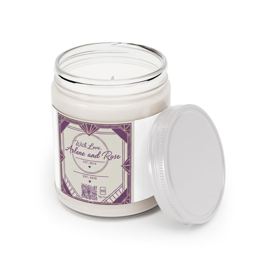 Soy Scented Candle 9oz — "With Love, Arlene and Rose" Decorative Jar