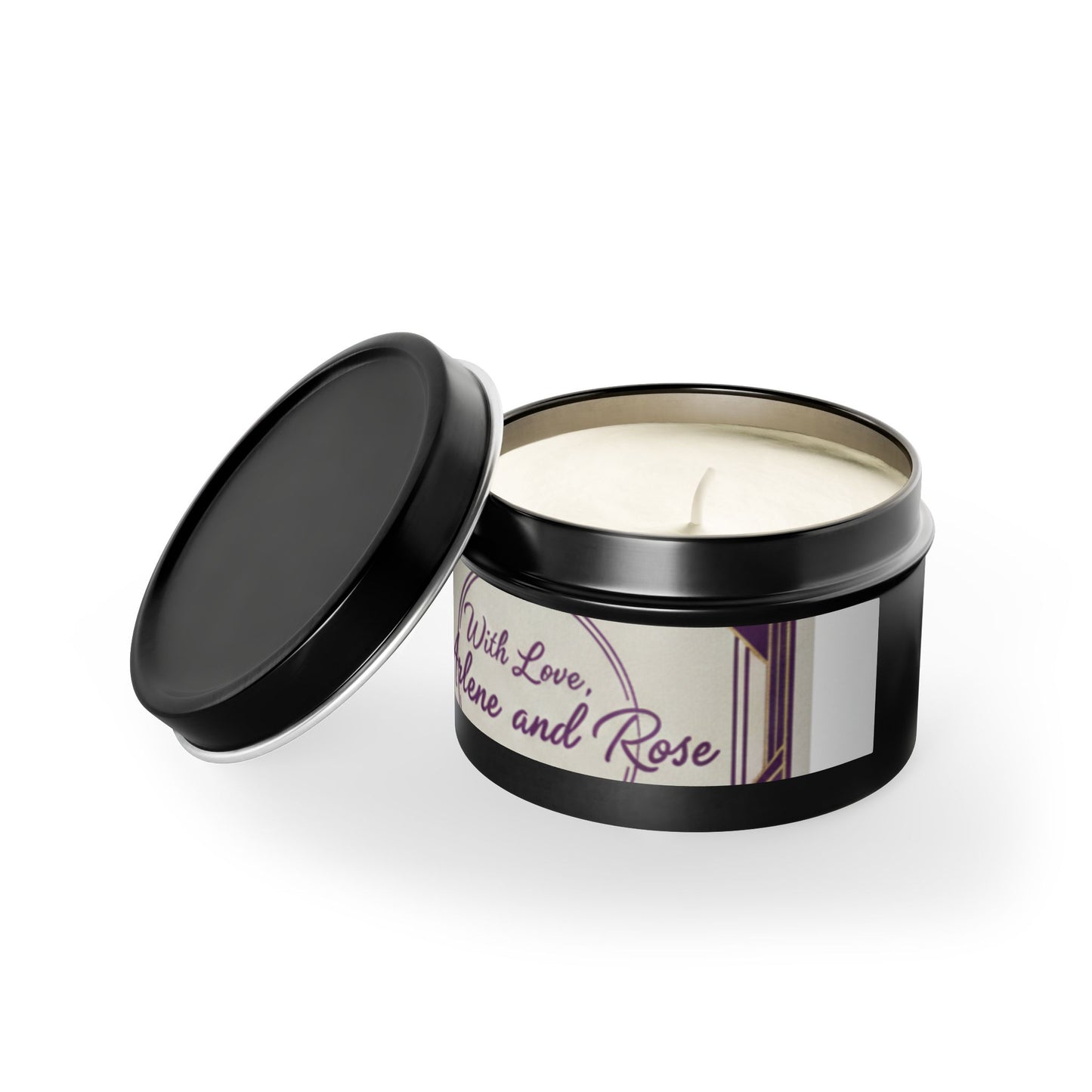 Personalized Tin Candle — "With Love, Arlene and Rose" Scented Gift