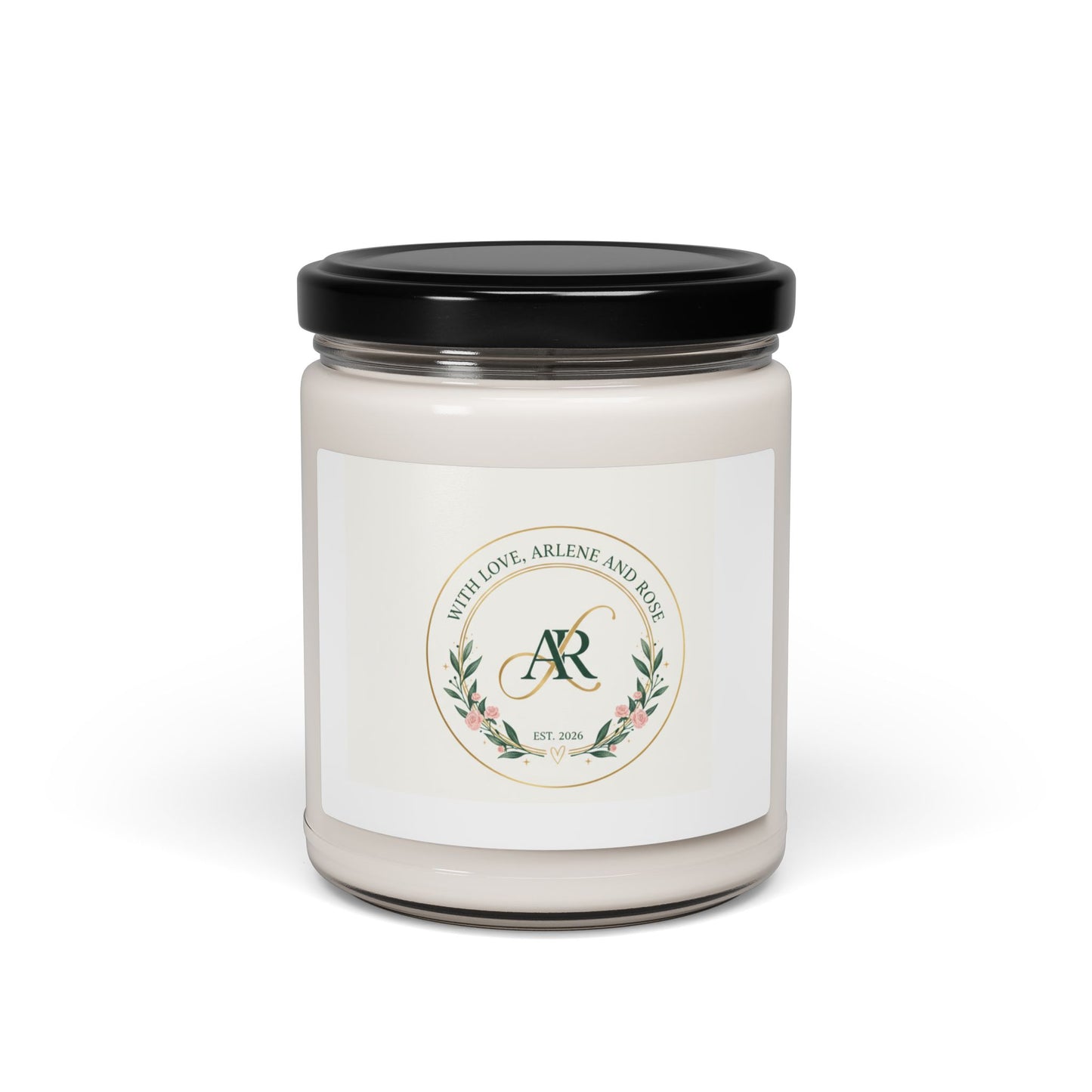 Soy Candle — Floral Monogram Scented Jar (9 oz)