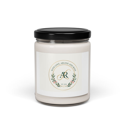 Soy Candle — Floral Monogram Scented Jar (9 oz)