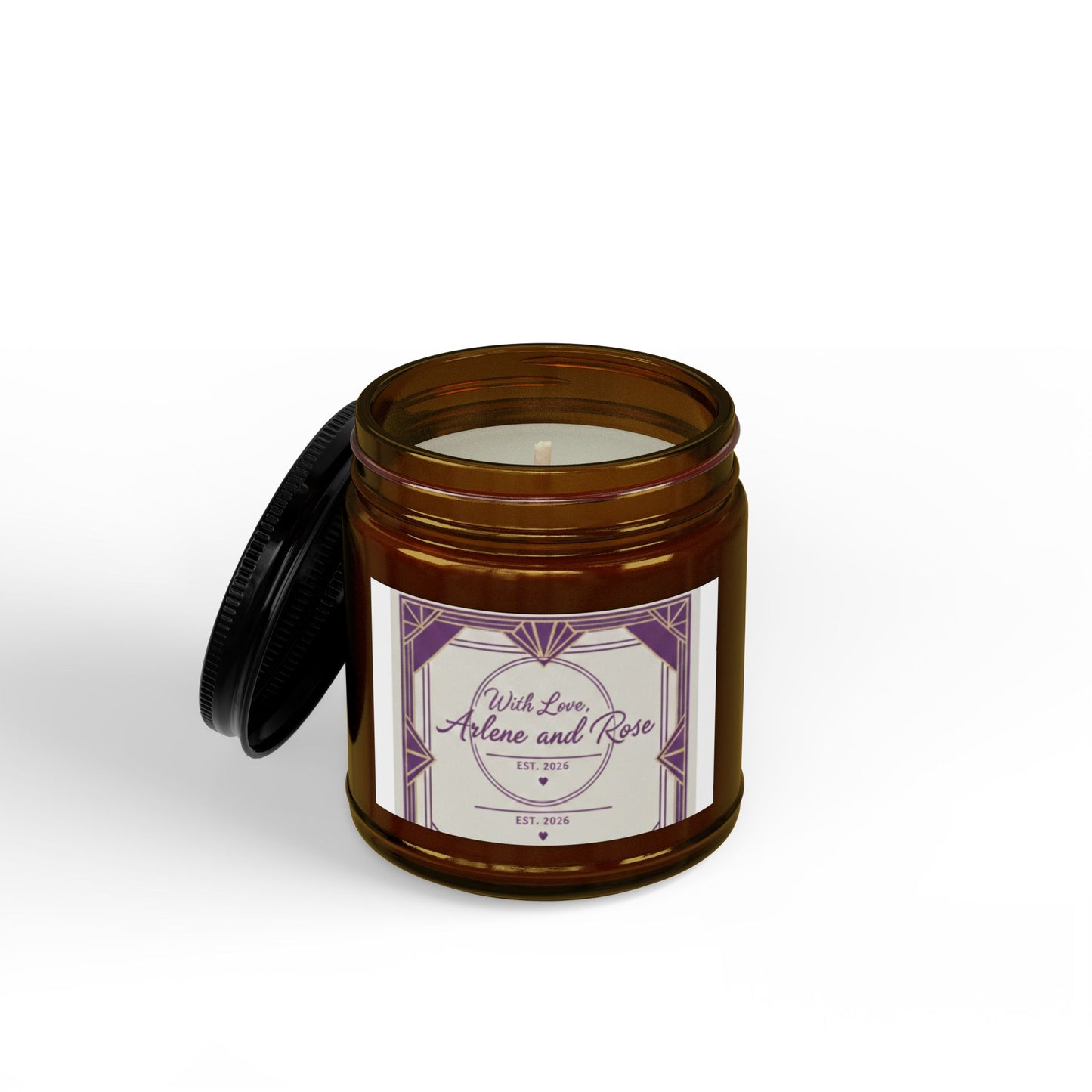 Scented Soy Candle — Amber Jar with Black Lid (4oz & 9oz)