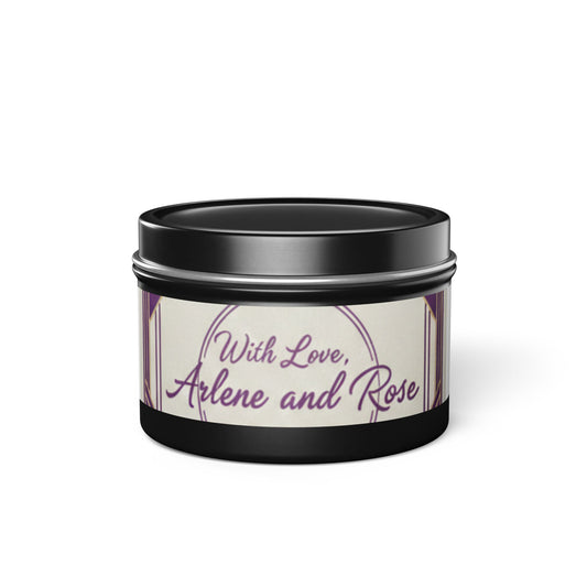 Personalized Tin Candle — "With Love, Arlene and Rose" Scented Gift