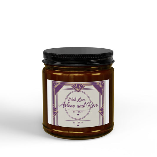 Scented Soy Candle — Amber Jar with Black Lid (4oz & 9oz)