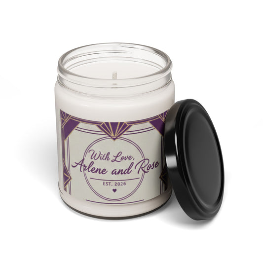 Personalized Scented Soy Candle — "With Love, Arlene and Rose" (9oz)