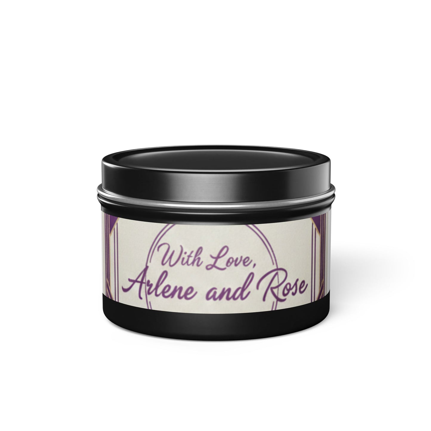 Personalized Tin Candle — "With Love, Arlene and Rose" Scented Gift