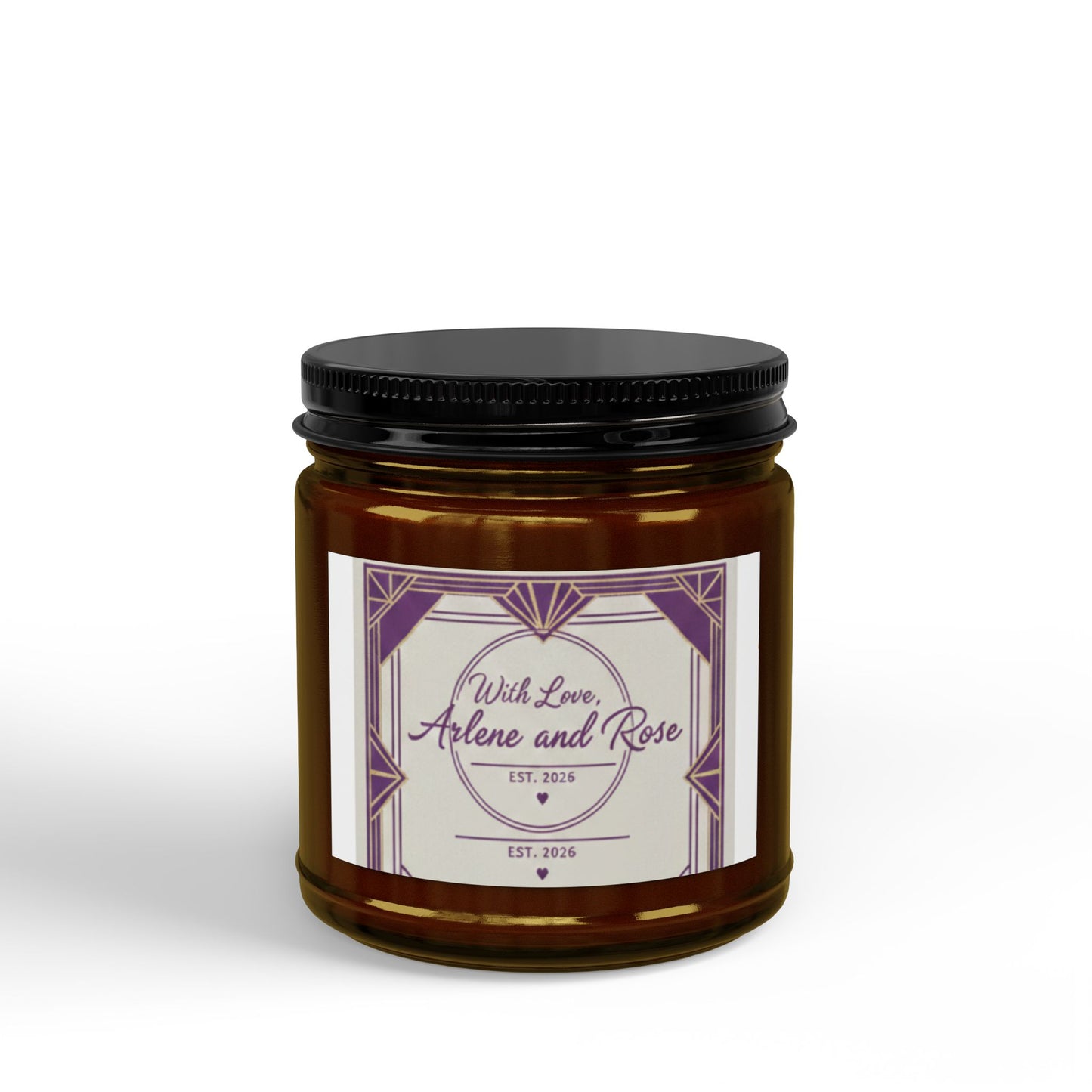 Scented Soy Candle — Amber Jar with Black Lid (4oz & 9oz)