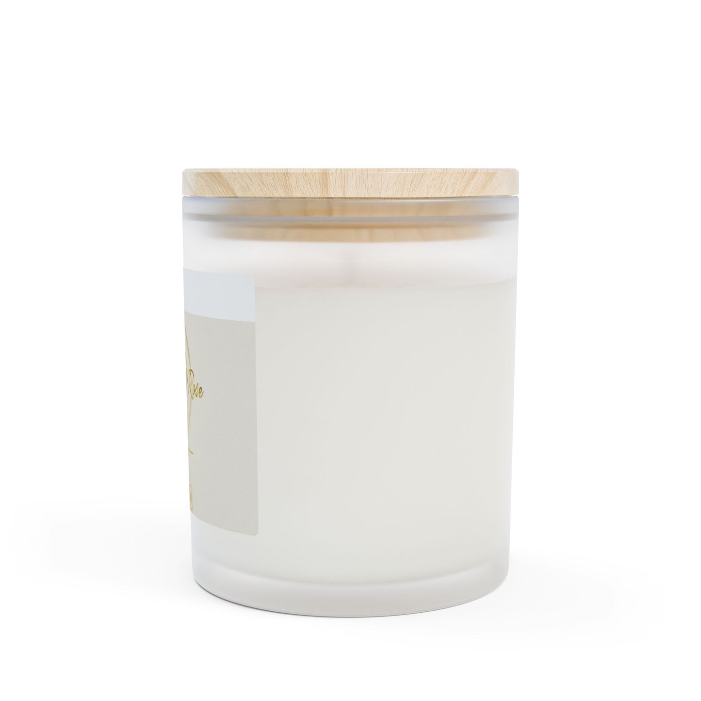 Frosted Glass Candle – ‘With Love, Arlene and Rose’ 11oz Scented Candle (Wood Lid)