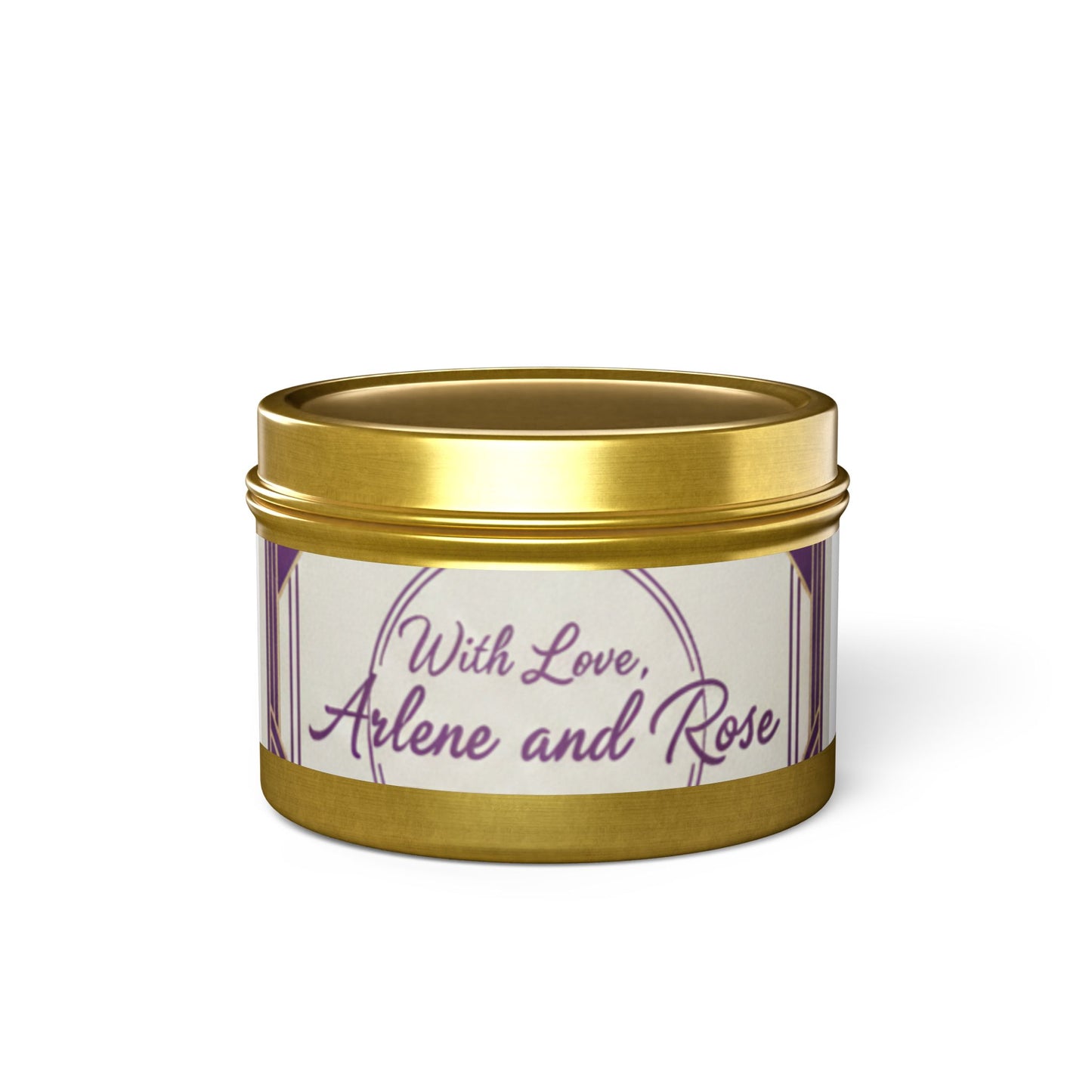 Personalized Tin Candle — "With Love, Arlene and Rose" Scented Gift