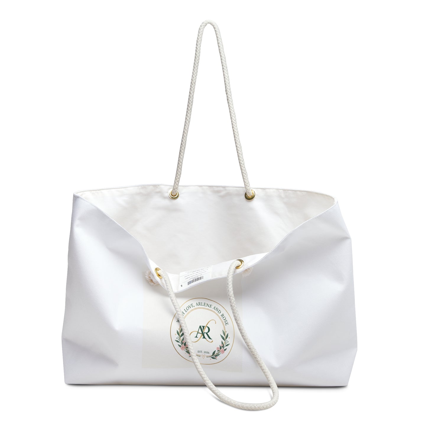 Monogram Floral Weekender Bag — Personalized Initial AR Travel Tote